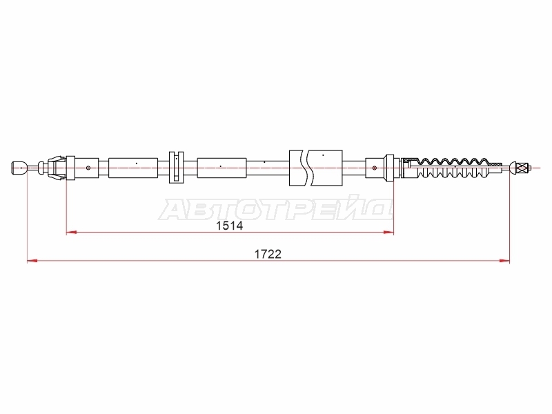Трос ручного тормоза Ford Mondeo 00-07 (Справа=Слева)