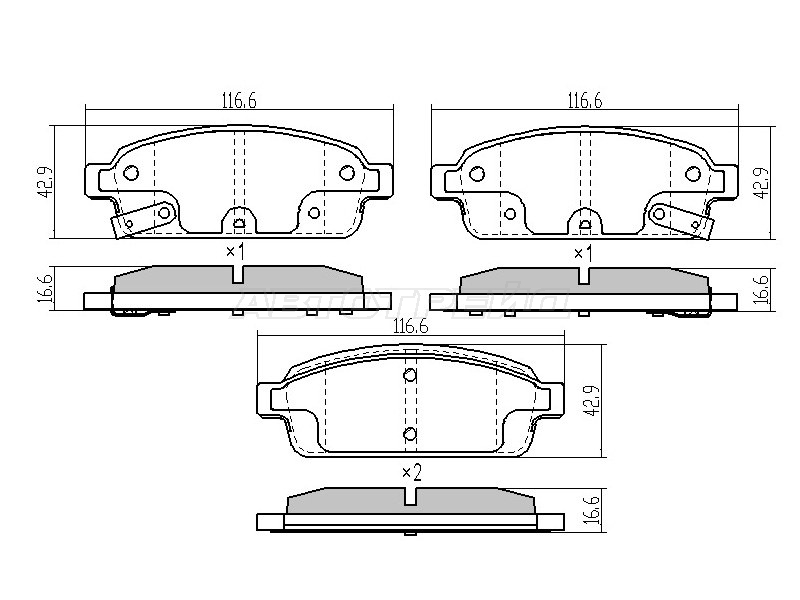 Колодки тормозные (Сзади) Chevrolet Aveo 16- / Cruze 09-15