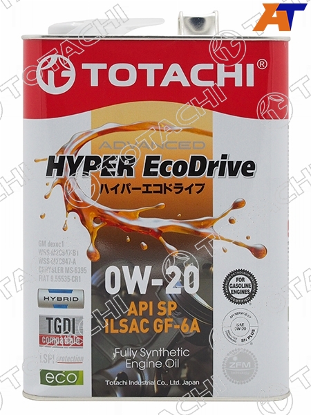 0W-20 HYPER Ecodrive Fully Synthetic SP/RC/GF-6A 4л (синт мотор масло) TOTACHI E0104