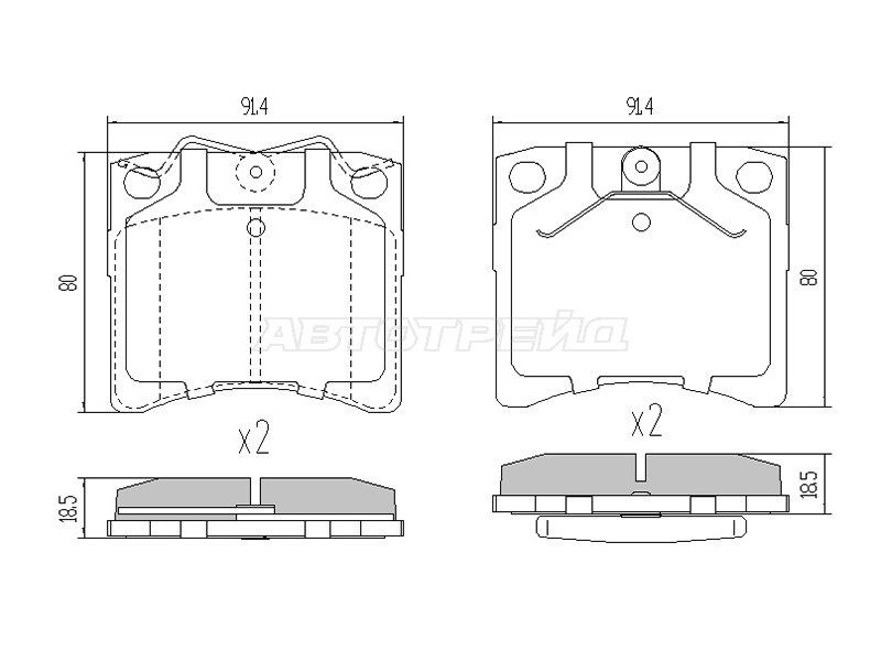 Колодки тормозные (Спереди) Volkswagen Transporter 90-03