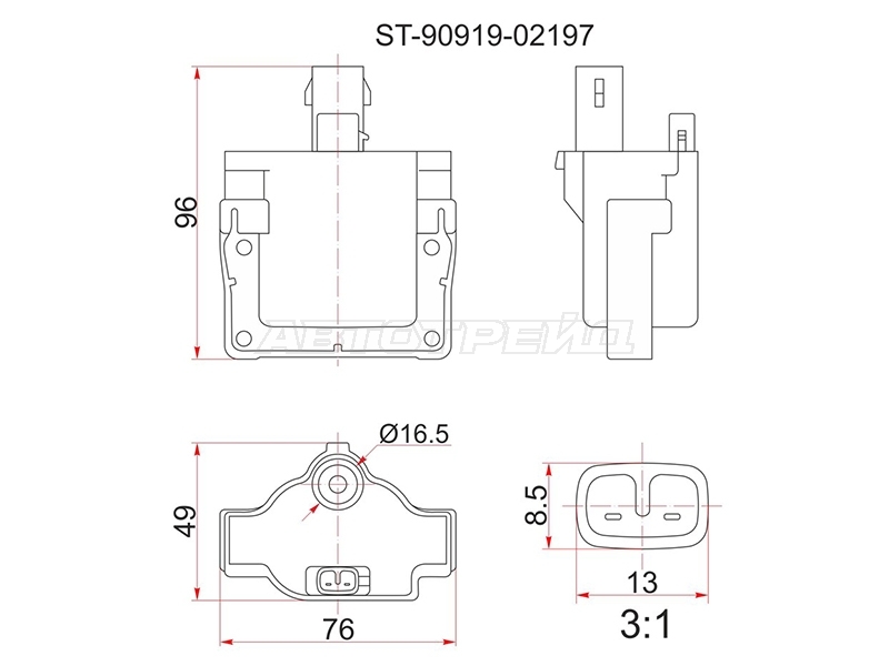 Катушка зажигания Toyota Camry Japan 90-98 / Corolla 91-02 1FZF;1FZFE;1JZGE;1UZFE;2JZGE;3SFE;3VZE;4A