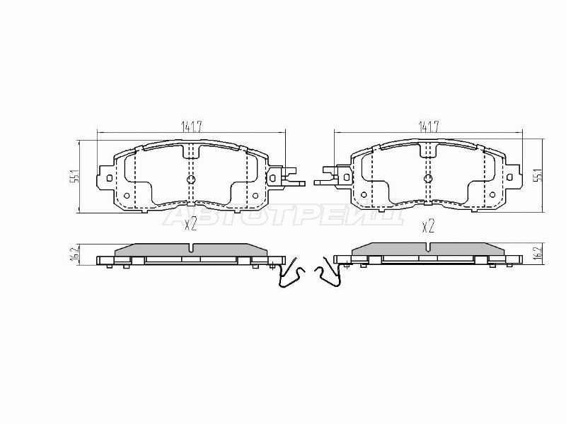 Колодки тормозные (Спереди) Nissan Leaf 09-17 / Teana 14-20