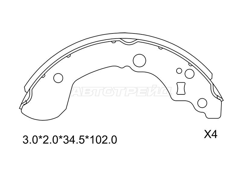 Колодки тормозные барабанные Nissan Primera 95-02 / Bluebird 96-01