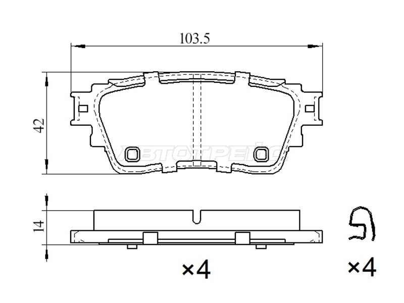 Колодки тормозные (Сзади) Mitsubishi Outlander 02-22 / Eclipse Cross 17-22