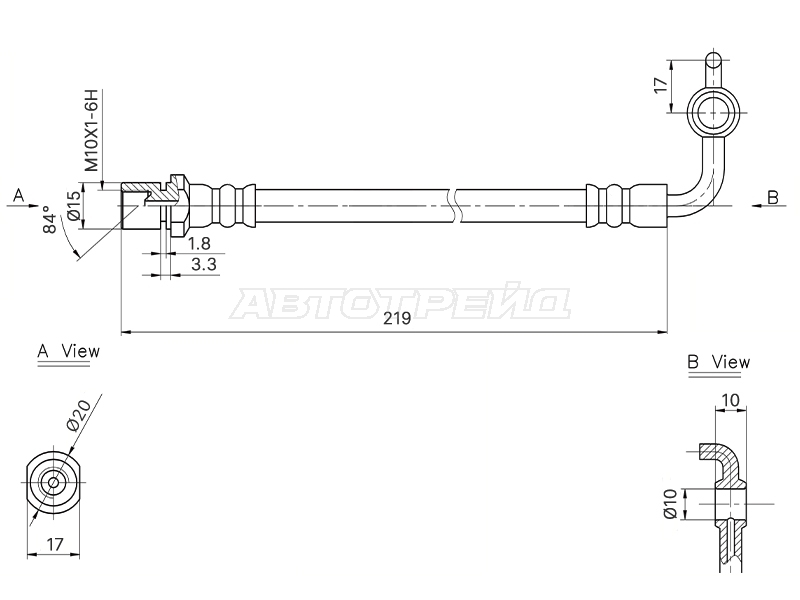 Шланг тормозной (Сзади/ Справа) Subaru Legacy 03-09 / Outback 03-09