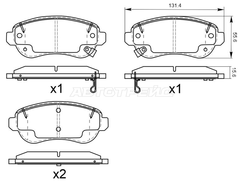 Колодки тормозные (Спереди) Geely Emgrand 21-