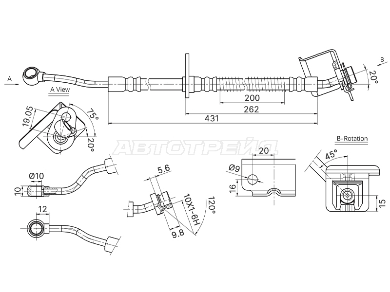 Шланг тормозной (Спереди/ Слева) Hyundai Accent 06-11
