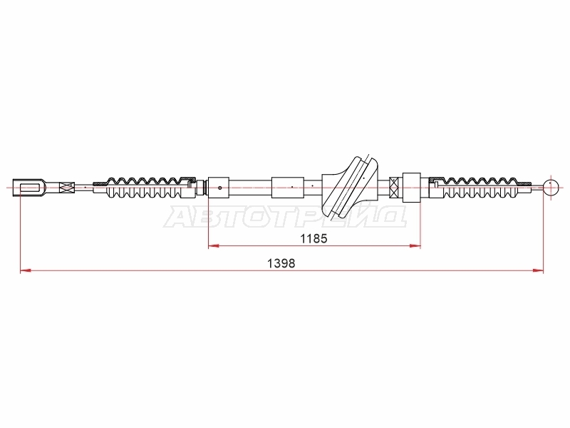 Трос ручного тормоза Audi 80 86-91 / 90 87-91 (Слева)