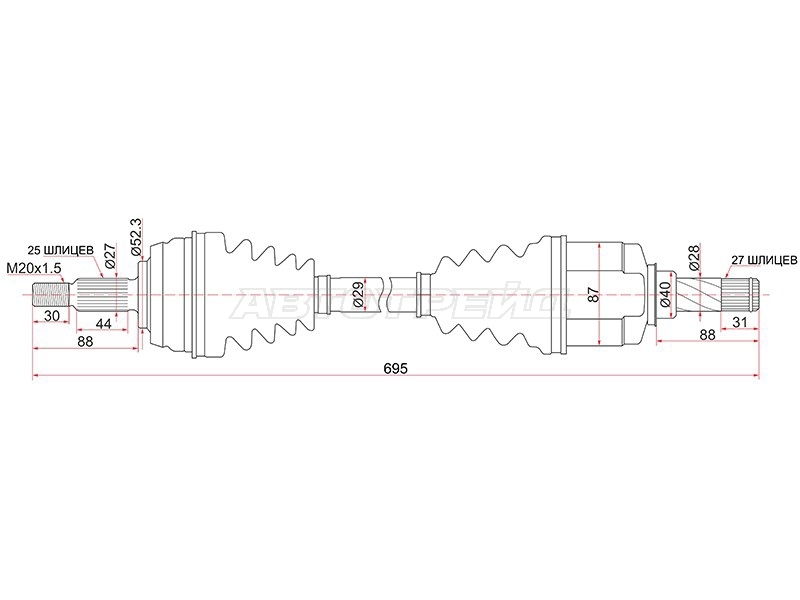Привод в сборе Renault Duster 10-21 / Kaptur 16-20 (Спереди/ Слева)