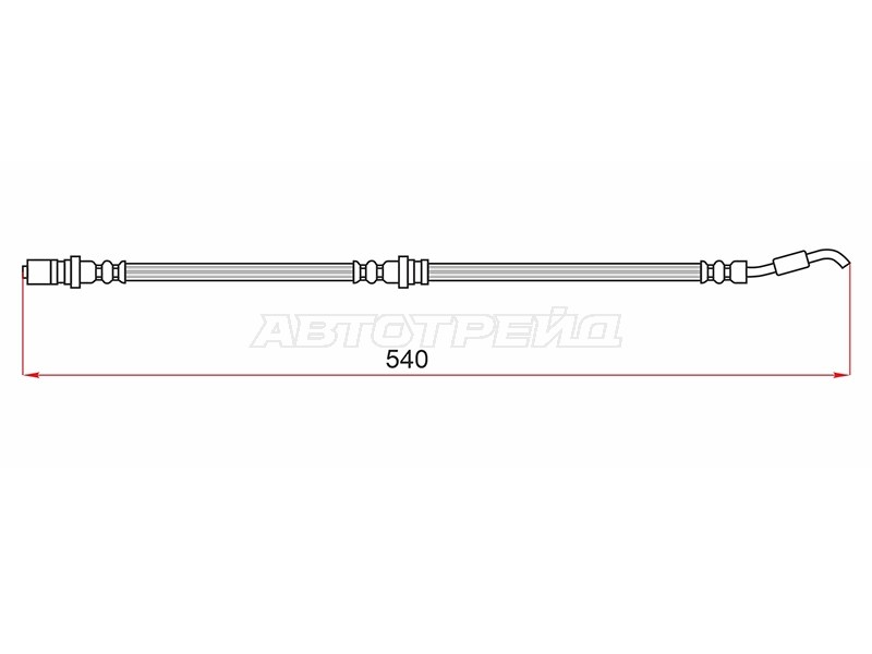 Шланг тормозной (Сзади/ Справа=Слева) Mazda 323 98-03 / 626 97-02