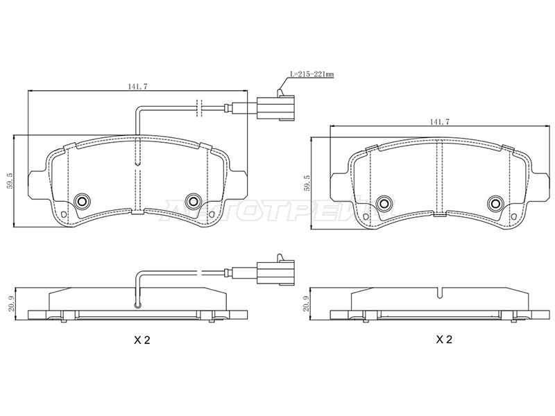 Колодки тормозные (Сзади) Peugeot Boxer 14- / Citroen Jumper 14-