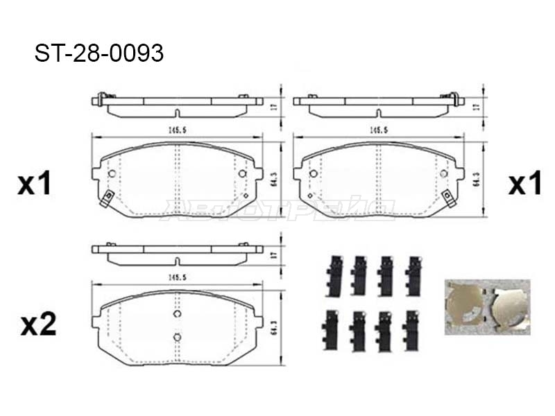 Колодки тормозные (Спереди/ С монтажным комплектом) Hyundai Sonata 19-23 / Tucson 21-