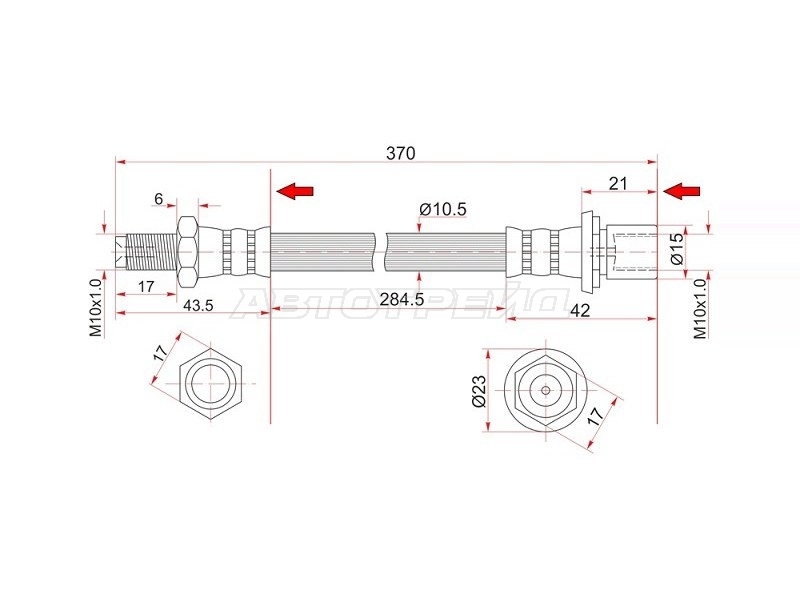 Шланг тормозной (Сзади) Toyota 4Runner 89-95 / Hilux Surf 89-95