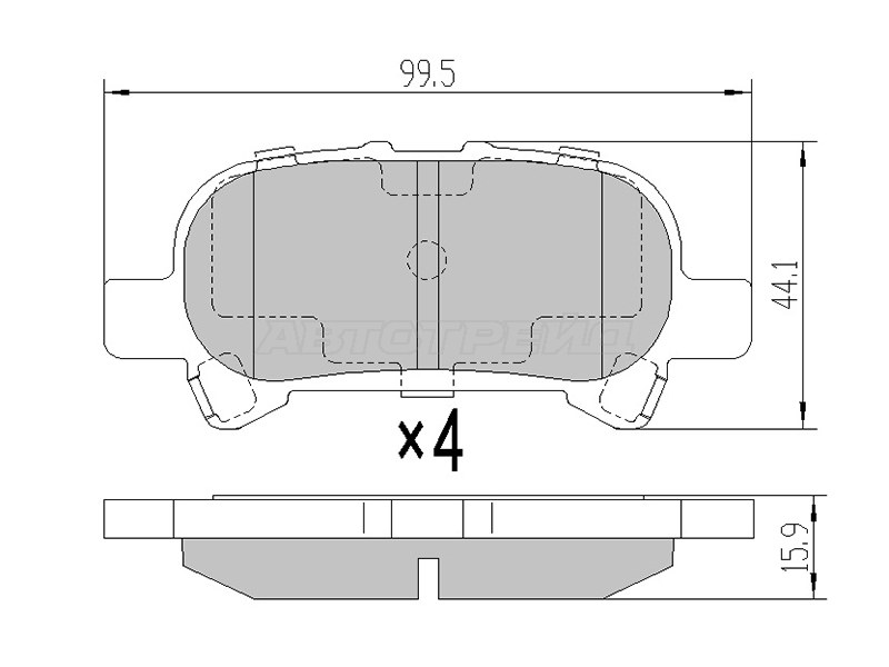 Колодки тормозные (Сзади) Toyota Camry (XV30) 01-06 / Avalon 99-12