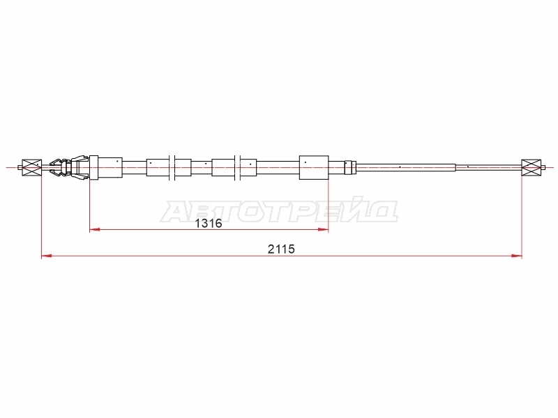Трос ручного тормоза Peugeot 308 13-19 / Citroen C4 04-11