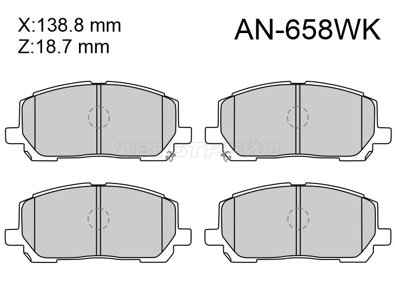 КОЛОДКИ ТОРМОЗНЫЕ AKEBONO AN658WK