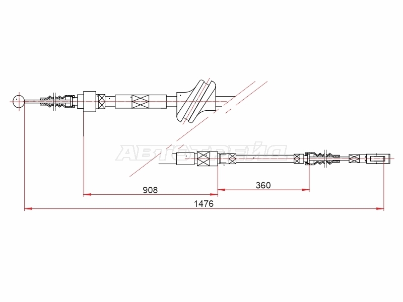 Трос ручного тормоза Audi 100 91-95 (Диск)