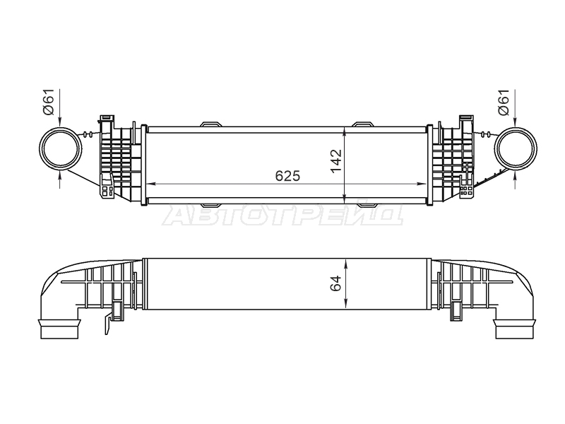 Интеркулер Mercedes-Benz C-Class 07-15 / E-Class 09-17