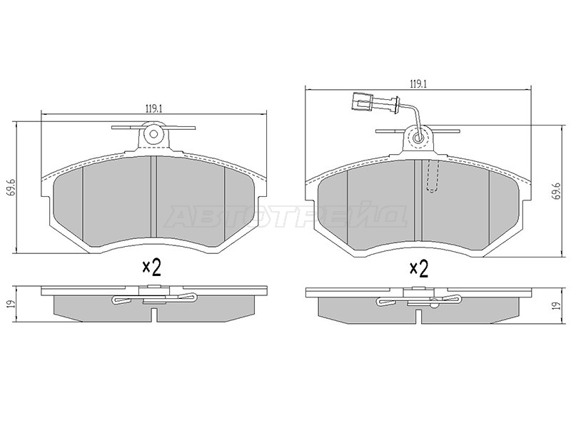 Колодки тормозные (Спереди) Audi A4 00-06 / Volkswagen Golf 87-99