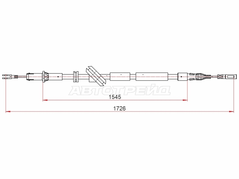 Трос ручного тормоза Mercedes-Benz E-Class 02-09 / CLS-Class 04-10 (Справа)
