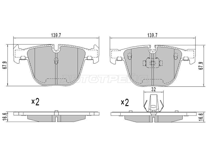 Колодки тормозные (Сзади) BMW 1-Series 07-13 / 5-Series 03-10