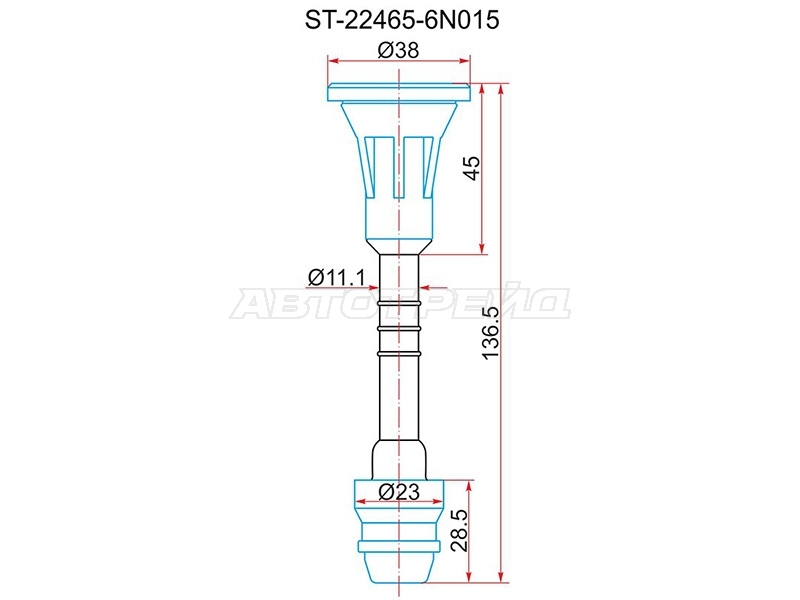 Наконечник катушки зажигания Nissan AD 99-08 / Primera 01-08 QG13DE;QG15DE;QG16DE;QG18DE
