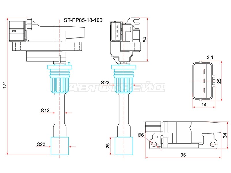 Катушка зажигания Mazda 323 98-03 / Capella 87-02 FP;FS