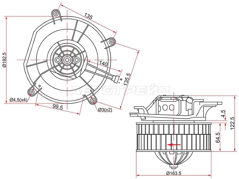 Мотор отопителя салона (Левый руль) Mercedes-Benz E-Class 02-09 / CLS-Class 04-10