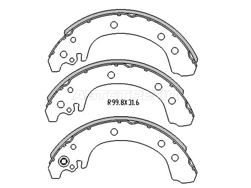 Колодки тормозные барабанные Toyota Matrix 02-07 / Voltz 02-04