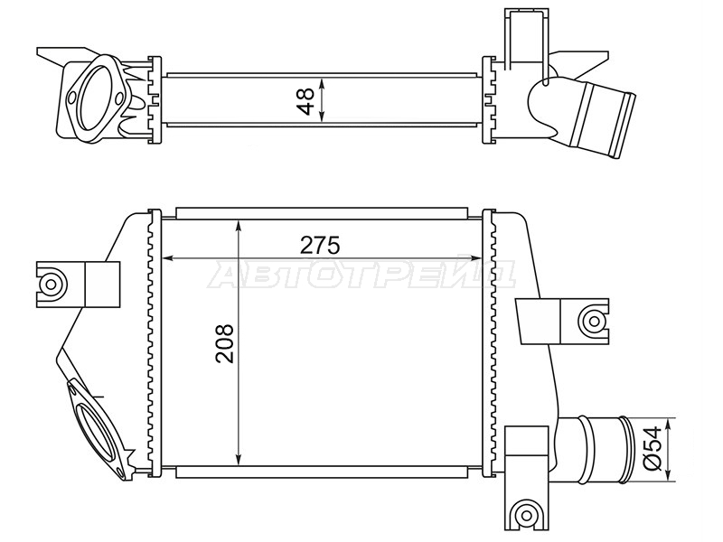 Интеркулер Mitsubishi L200 07-16 / Pajero Sport 08-17