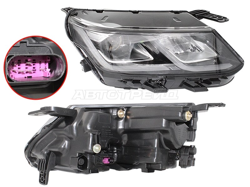 Фара Geely Coolray 18-24 / Belgee X50 23- (Справа/ LED/ ДХО/ С электрокорректором)