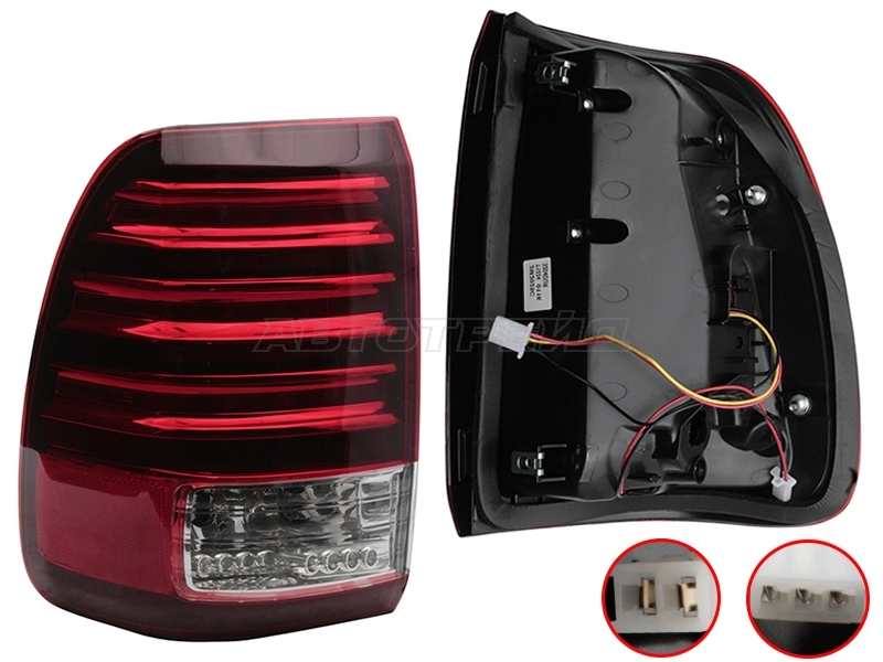 Фонарь задний Toyota Land Cruiser (J100) 98-07 / Land Cruiser Cygnus 98-07 (LED/ Комплект)