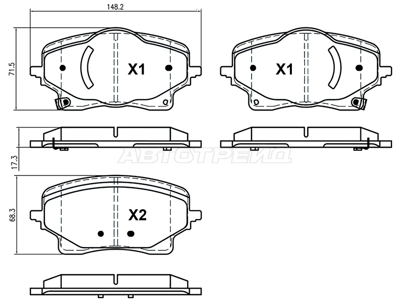 Колодки тормозные (Спереди) Geely Atlas 23-
