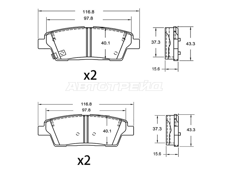 Колодки тормозные (Сзади) Hyundai Genesis 08-17 / Kia Quoris 13-19