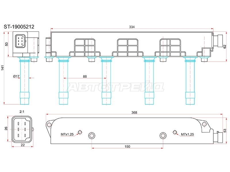 Катушка зажигания Opel Astra 91-09 / Corsa 93-06 C16SEL;X14XE;X16SZR;X16XEL;Y16XE;Z14XE;Z16XE;Z16XEP