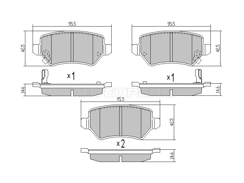 Колодки тормозные (Сзади) Opel Astra 98-13 / Corsa 00-03