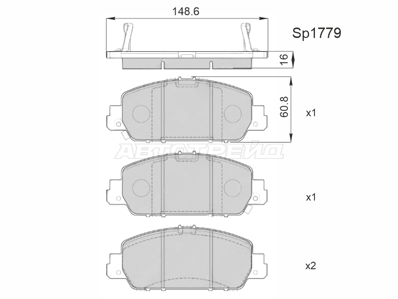 Колодки тормозные (Спереди) Honda Accord 12-16 / Stepwgn 15-21 / Vezel 13-21 HI-Q-SANGSIN BRAKE SP1779