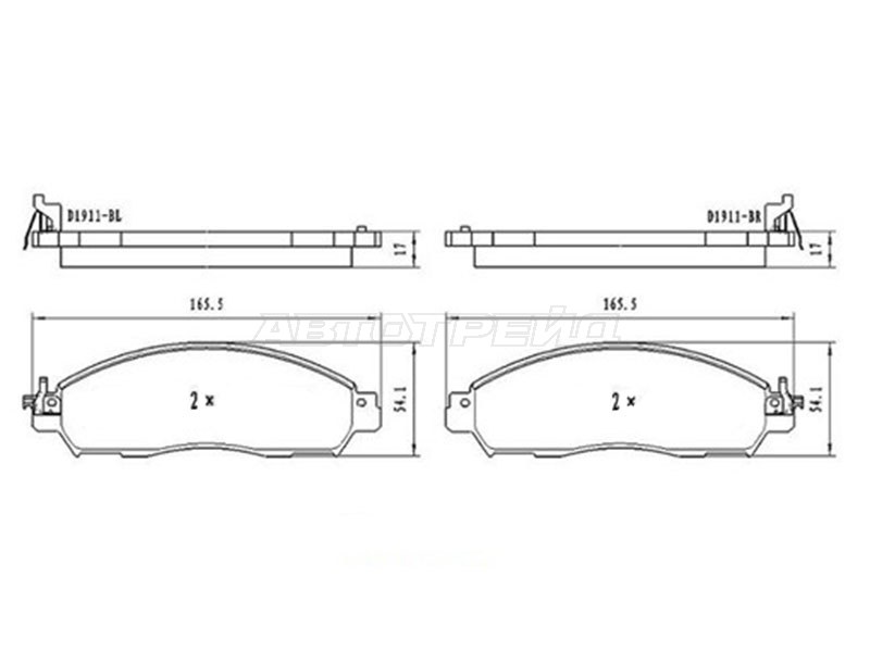 Колодки тормозные перед NISSAN NV200 14-/LEAF 17-/ SAT ST280149