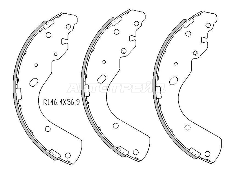 Колодки тормозные барабанные Ford Ranger USA 97-03 / Mazda B-Series 98-06