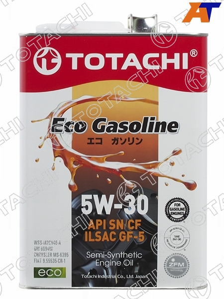 Масло моторное полусинтетическое TOTACHI Eco Gasoline 5W-30 SN/CF C2 GF-5 4л TOTACHI 10804