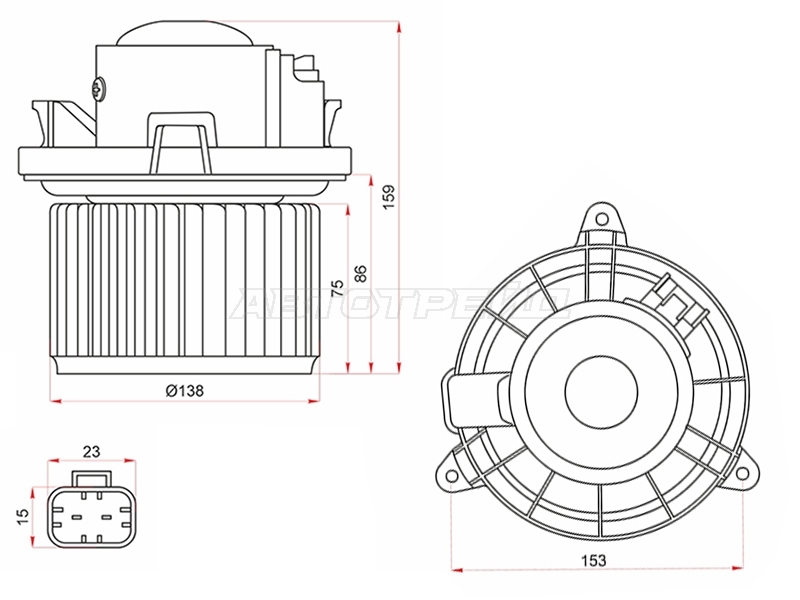 Мотор отопителя салона (Левый руль) Nissan Pathfinder 04-14 / Navara 04-15