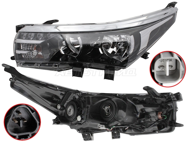 Фара Toyota Corolla (E180) 12-16 (Слева/ Галоген/ ДХО/ С электрокорректором)