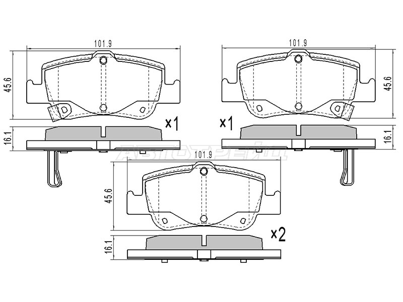 Колодки тормозные (Сзади) Toyota Corolla (E150,E180) 06-19 / Auris 06-18