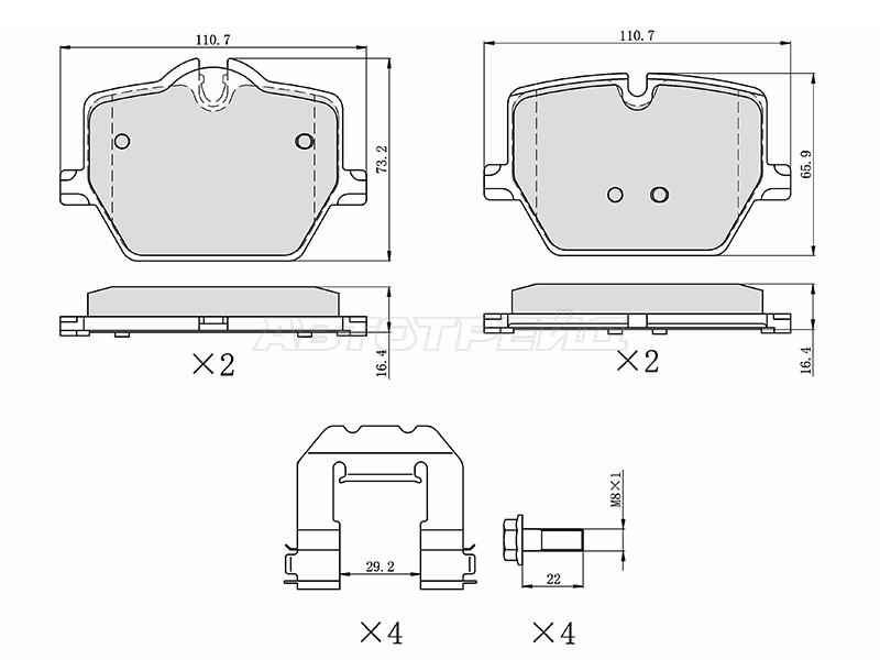 Колодки тормозные (Сзади) BMW 3-Series 18-22 SAT ST280285