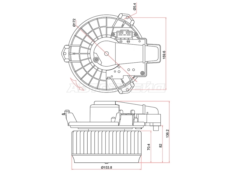 Мотор отопителя салона (Правый руль) Toyota Allion (T260) 07-21 / Corolla 06-13