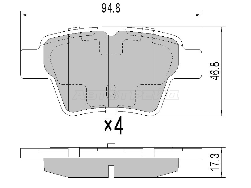 Колодки тормозные (Сзади) Citroen C4 04-11 / Fiat Bravo 07-11