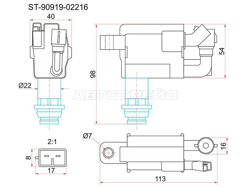 Катушка зажигания Toyota Crown 89-07 / Mark II 96-04 1JZGE;1JZGTE;2JZGE;2JZGTE
