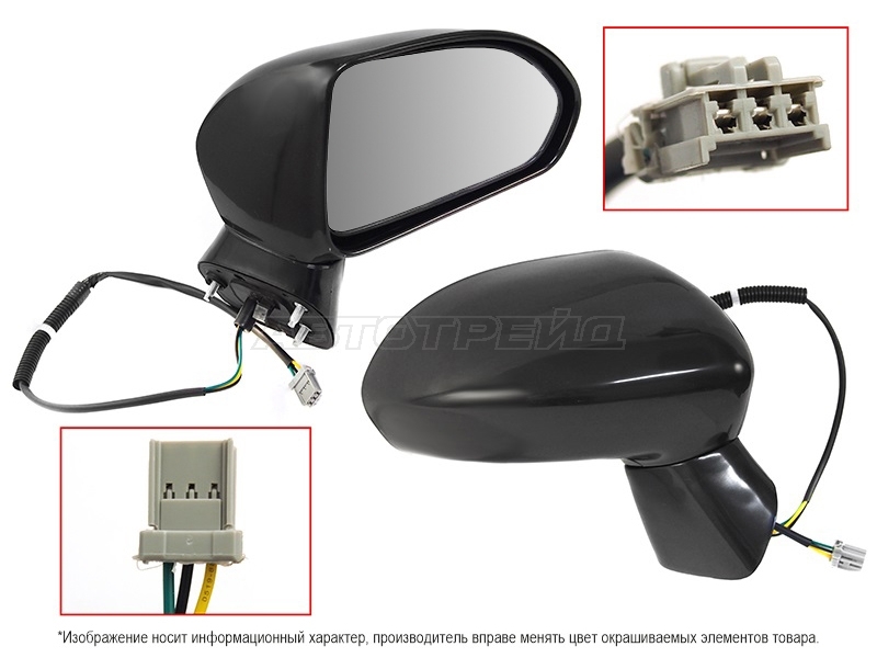 Зеркало Honda Fit 01-04 (Справа/ Регулировка/ 3 контакта/ 5D HBK)