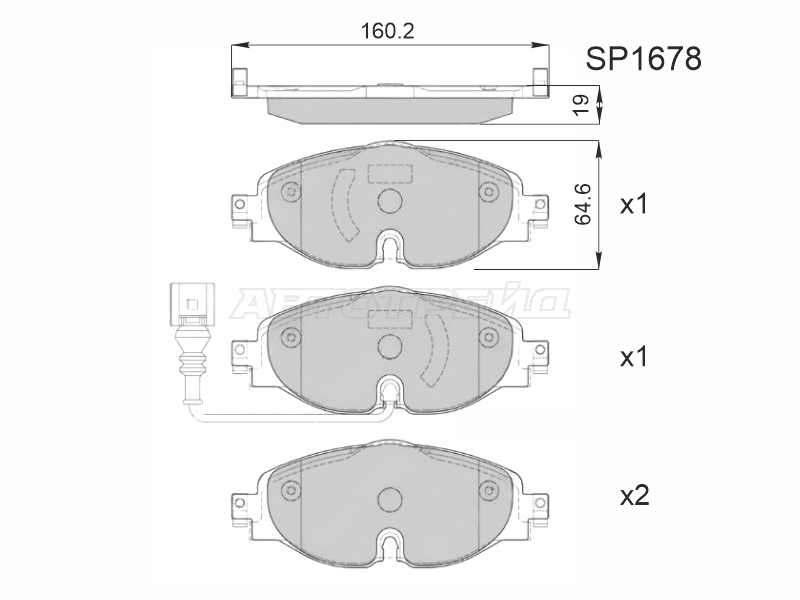 Колодки тормозные (Спереди) Audi A3 12-19 / Q3 18- / Skoda Kodiaq 16-22 / Octavia 12-20 / Volkswagen Golf 12-19 / Passat 80- / Tiguan 16- / Audi Q2 16- / S3 13-16 / TT 14-19 / TTS 14-17 / SEAT Ateca 16- / Leon 12-15 / Skoda Superb 15-19 / Volkswagen Golf HI-Q-SANGSIN BRAKE SP1678