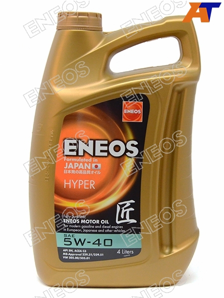 Масло моторное синтетическое ENEOS Hyper 5W-40 SN C3  4л ENEOS EU0031301N